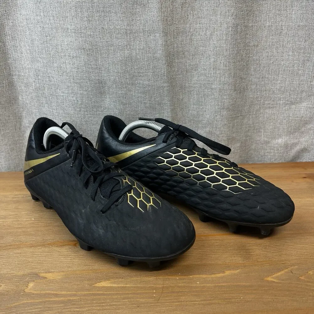 Nike Hypervenom Phantom 3 AJ4145-Size 7 Black Gold Good Condition